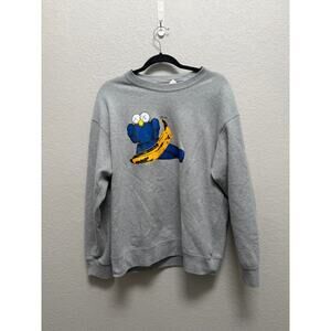 Uniqlo KAWS x Warhol Sweatshirt Large Gray Andy Warhol Banana BFF Crewneck UT